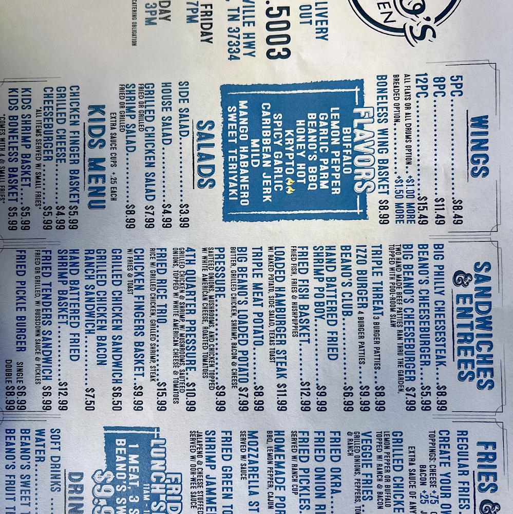 Beanos Kitchen Menu image 3